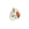 Bague argent ambre multi - taille 54 mm