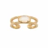 Bague double pierre de lune or ajustable