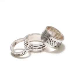 Bague large en argent pour homme 65