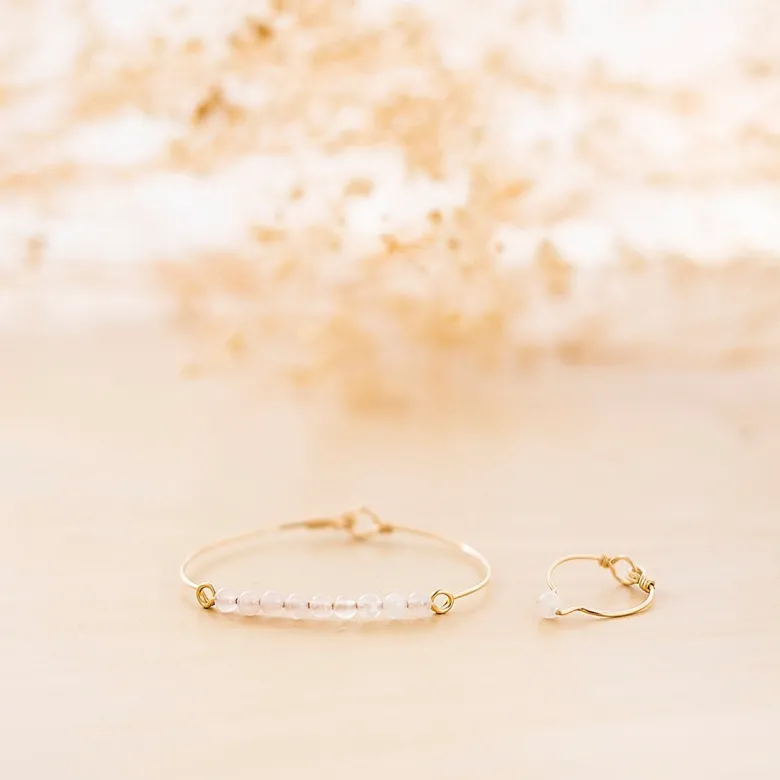 Bague quartz rose taille 50