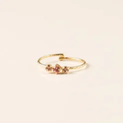 Bague réglable doré bicolore rose