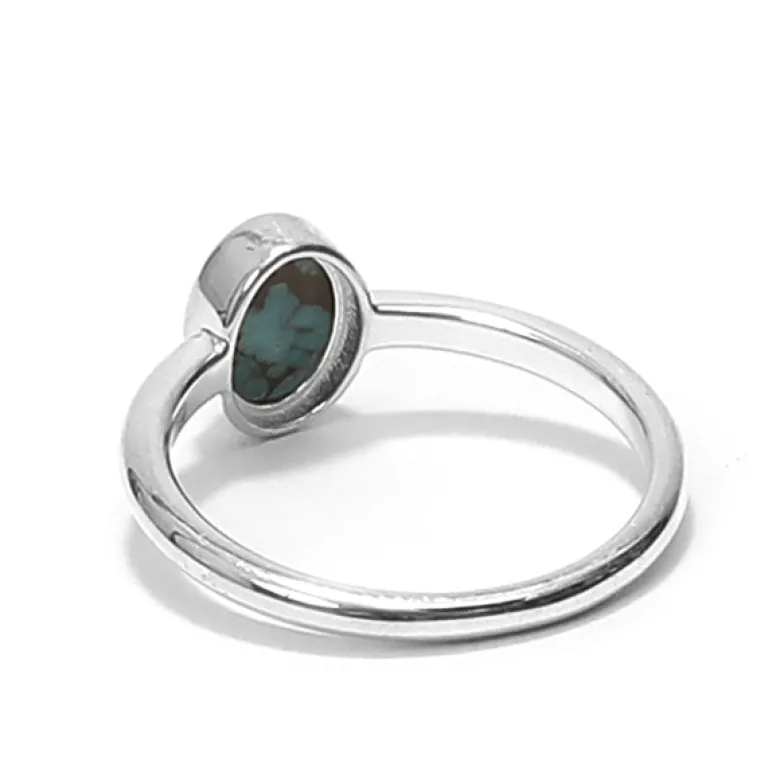 Bague turquoise et argent 56