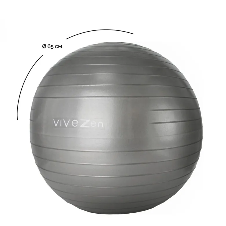 Ballon de yoga - 65 cm - gris