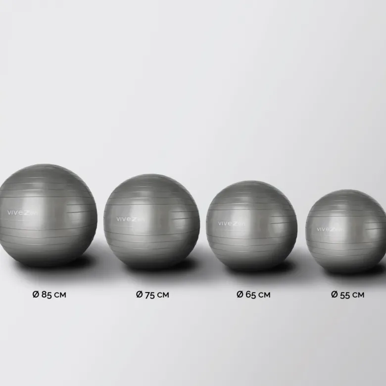 Ballon de yoga - 55 cm - gris