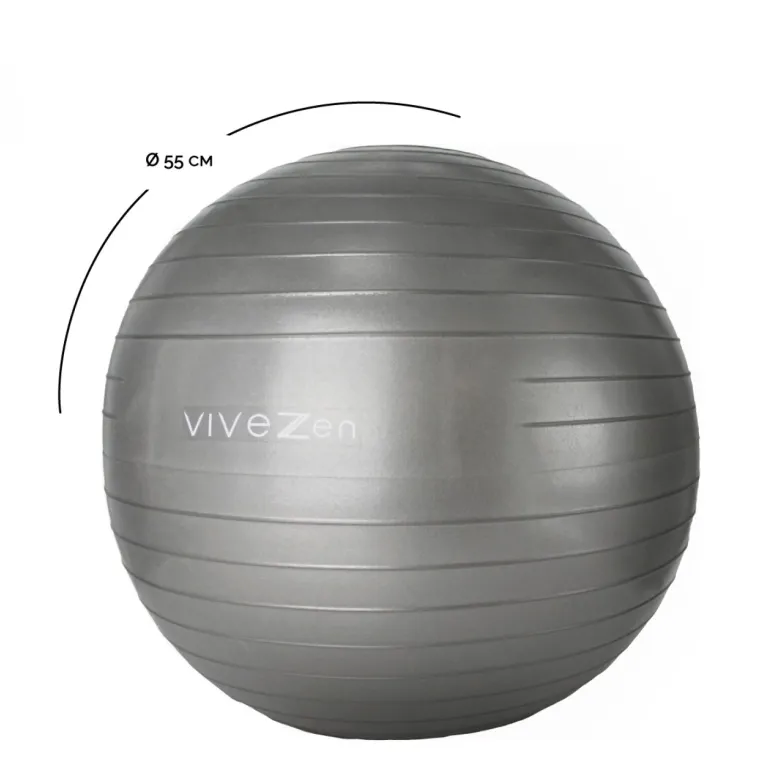 Ballon de yoga - 55 cm - gris