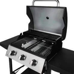Barbecue à gaz harlem avec cuve en acier et grilles de cuisson en acier chromé