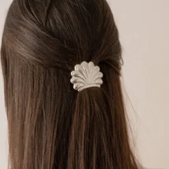 Barrette coquillage argent pince cheveux