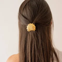 Barrette coquillage doré - pince cheveux