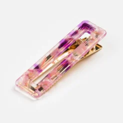Barrette rectangle - pink