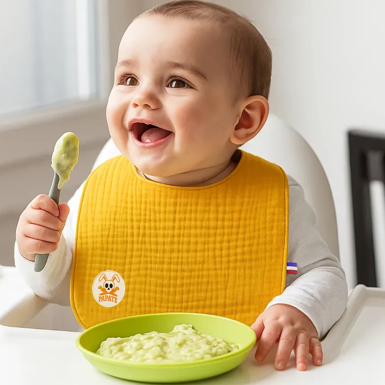 Bavoir en coton bio honey