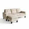 Belfast canapé d'angle 3 places en tissu beige