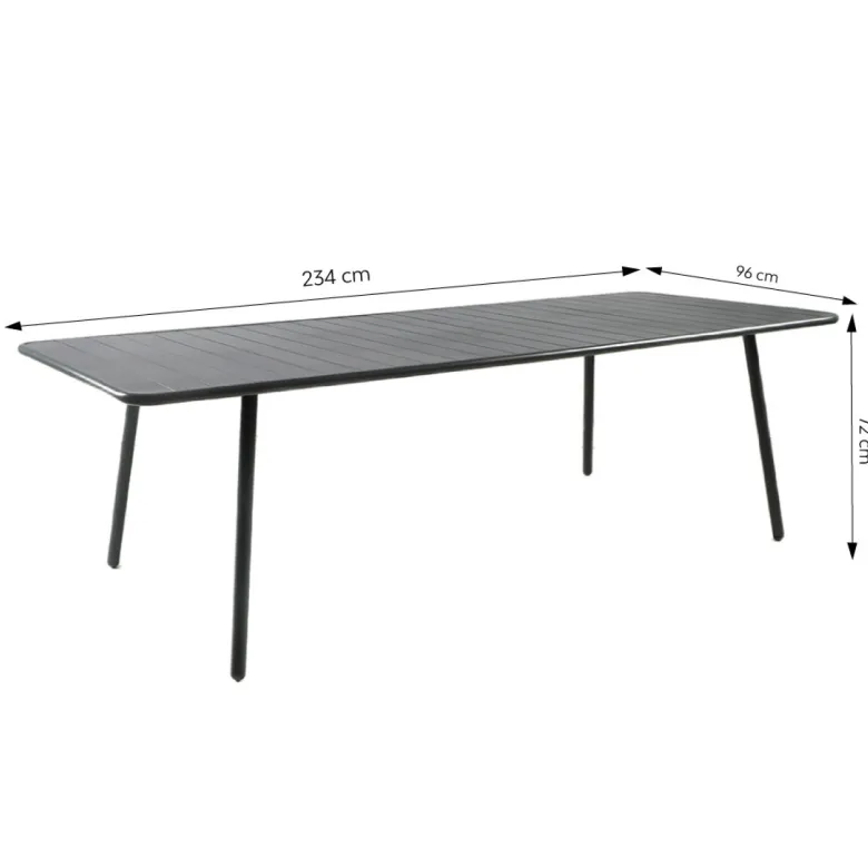 Bergame table de jardin 10-12 places 234cm gris foncé
