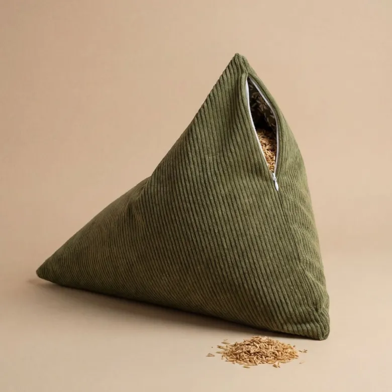 Berlingot - coussin méditation vert kaki