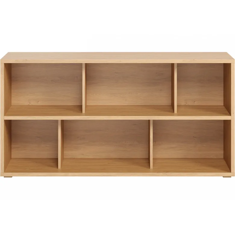 Bibliothèque basse finition bois clair chêne l140 cm epure