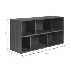 Bibliothèque basse finition bois foncé noyer l140 cm epure
