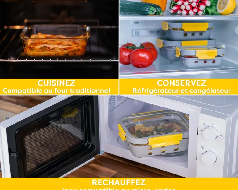 Boite alimentaire verre glassshock 640ml - pika