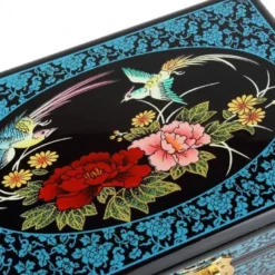 Boite à bijoux laquée - teinte bleue