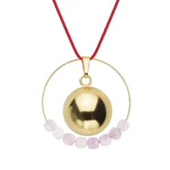 Bola kunzite & cordon rouge