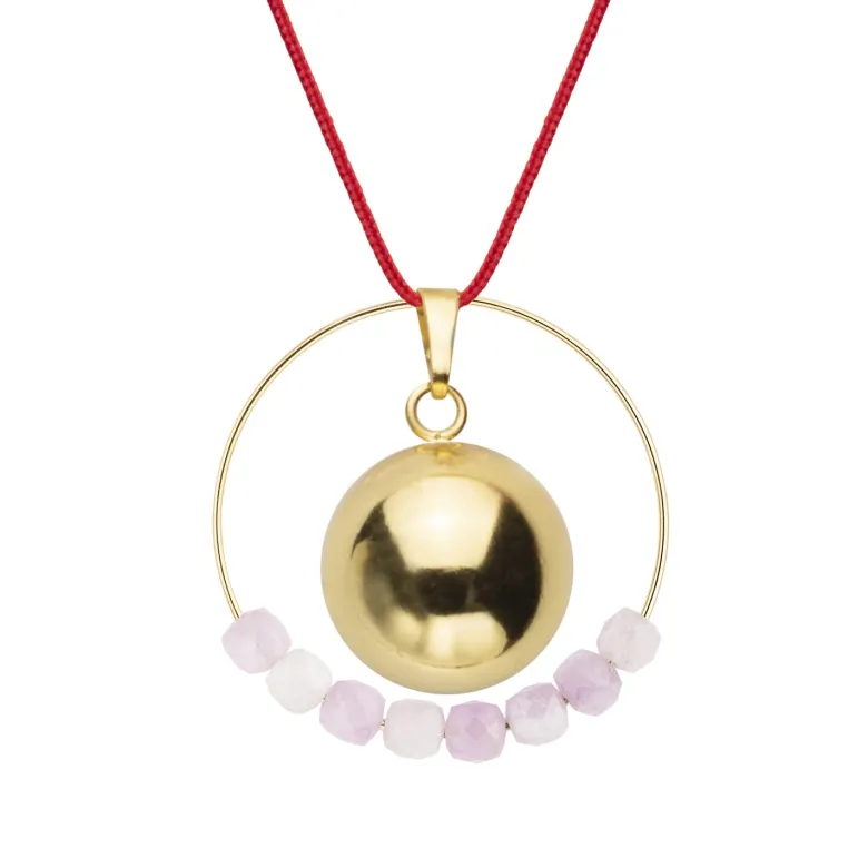 Bola kunzite & cordon rouge