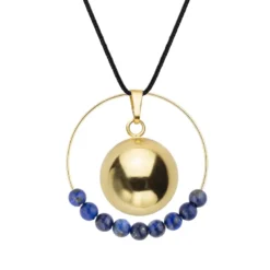Bola lapis lazuli & cordon noir