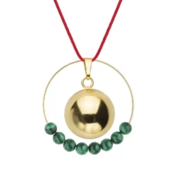 Bola malachite & cordon rouge