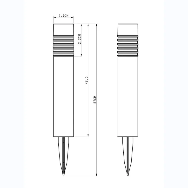 Borne solaire en inox verre