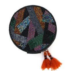 Boîte à bijoux ronde brodée