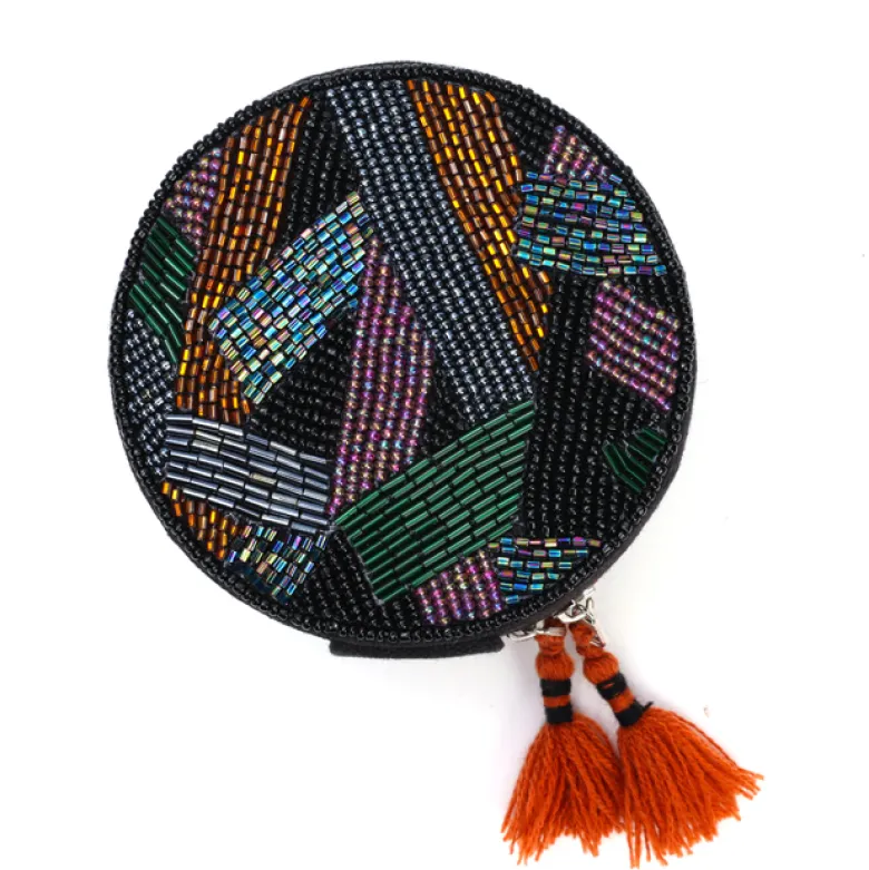 Boîte à bijoux ronde brodée