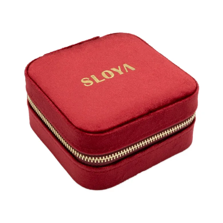 Boîte à bijoux velours rouge grenat