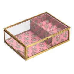 Boîte à bijoux verre et laiton style rétro