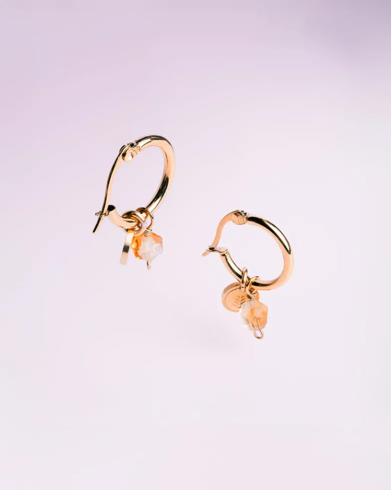 Boucles d'oreilles afti citrine Jaune
