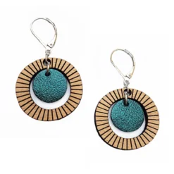 Boucles d'oreilles bulle bleu pétrole