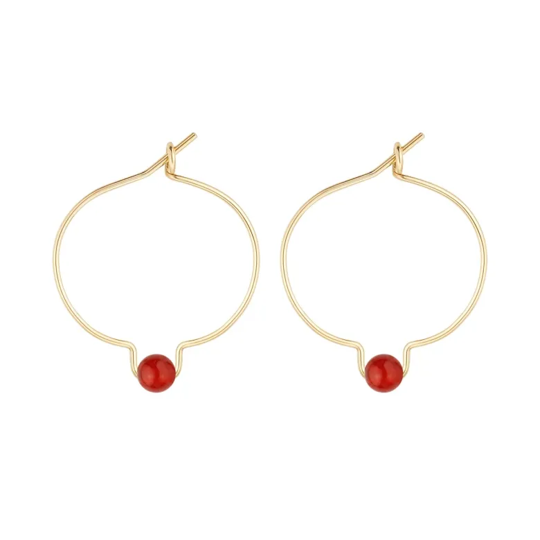 Boucles d'oreilles cornaline & or