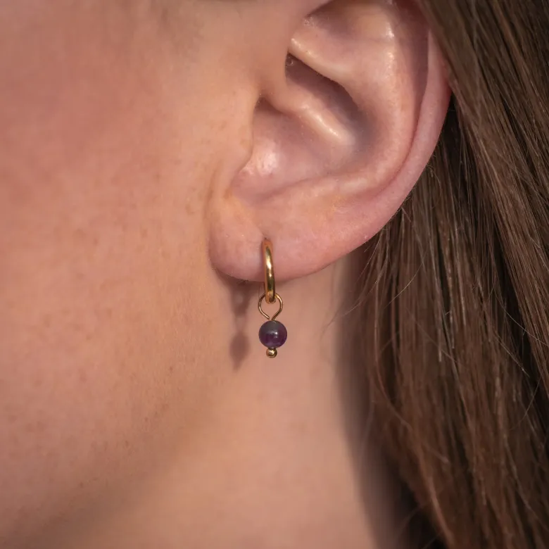 Boucles d'oreilles créoles améthyste