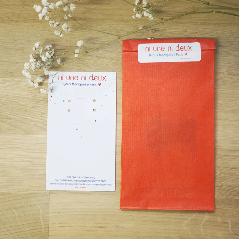 Boucles d'oreilles en cuir tulipe nuit