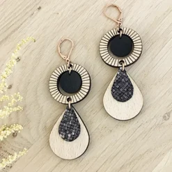 Boucles d'oreilles ethnique noir