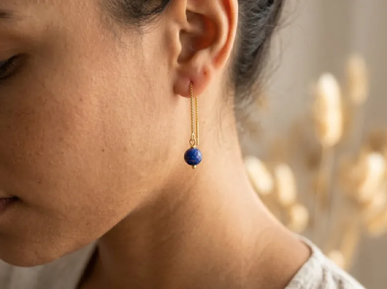 Boucles d'oreilles lapis-lazuli ilhéus