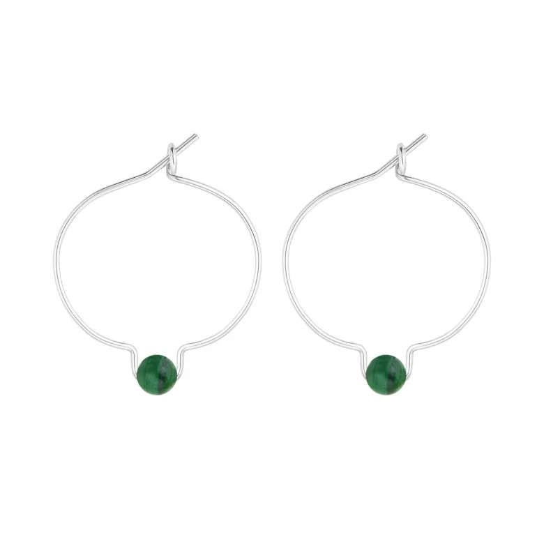 Boucles d'oreilles malachite & argent