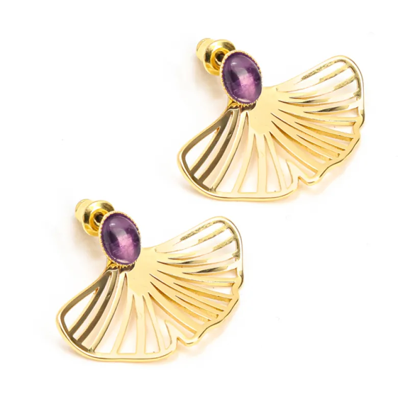 Boucles d'oreilles Mina améthyste