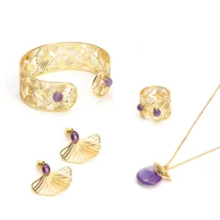 Boucles d'oreilles Mina améthyste