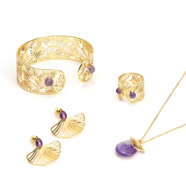 Boucles d'oreilles Mina améthyste