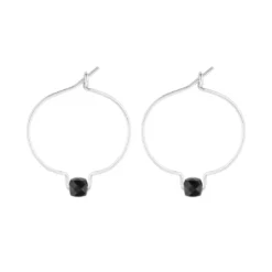 Boucles d'oreilles spinelle noir & arg