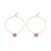 Boucles d'oreilles tourmaline rose & or