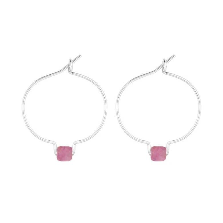 Boucles d'oreilles tourmaline rose & arg