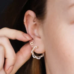 Boucles puces - olive - argent
