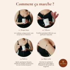 Bougie-bijou avec collier perles blanches & cristal