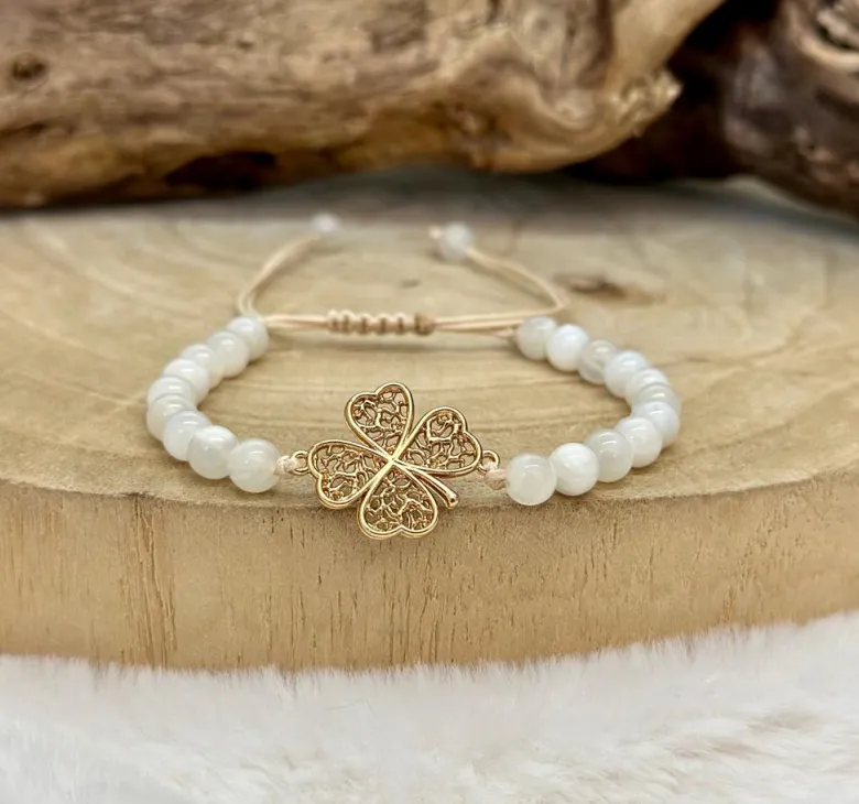 Bracelet chance en pierre de lune