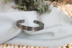 Bracelet cuivre aimants jonc argenté