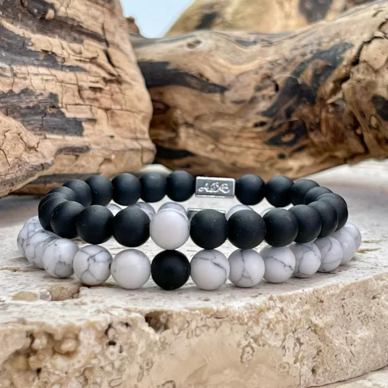 Bracelet en howlite - 2 pièces