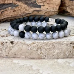 Bracelet en howlite - 2 pièces